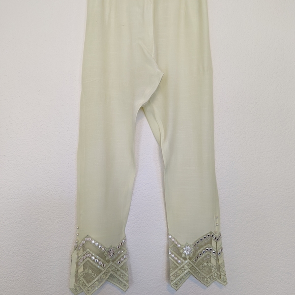 EMBROIDERED MIRROR WORK ANGRAKHA WITH MATCHING PANTS AND DUPATTA - Picture 6 of 7